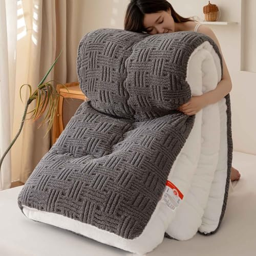 HLTQL Coperta Calda Imbottita Invernale Letto Matrimoniale Trapunte Invernali Pesanti in Lana d'Agnello Trapunta Invernale Matrimoniale Agnello(b3,150x200cm-3kg)