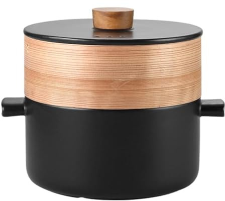 Japanese Casserole Pot with Bamboo Steamer Basket, Multifunction Stovetop Cooking Pot,Steam Stew Pot for Kitchen cooking(4L)
