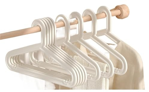 Grucce per abiti Appendiabiti antiscivolo in plastica, modelli più spessi di appendiabiti for dormitori, for la casa, antitraccia(White,20Pcs)