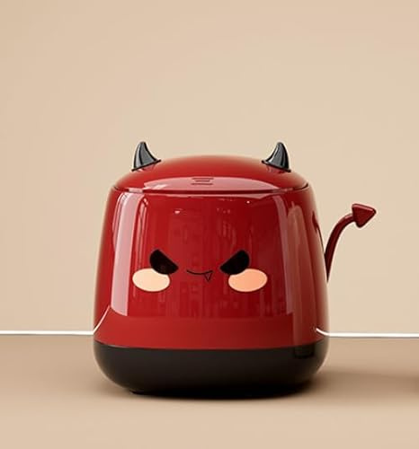 Desktop Mülleimer, Mini TischmüLleimer mit Deckel, Süße Cartoon Tisch Mülleimer, Klein Kinderzimmer, Mülltonne Papierkorb, Tragbarer Abnehmbarer Tischabfalleimer, für Schminktisch, Wohnzimmer (Rot)