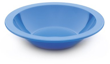 Harfield Blue Rimmed Bowls 400ml - Pack of 10 Reusable Virtually Unbreakable Polycarbonate Dishwasher Safe