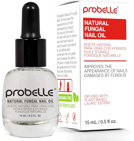 Probelle Natural Renewal Nail Oil, Nail Color Restoration, Clear Topical Solution, Restores Appearance of Discolored or Damaged Nails, .5 oz/ 15 ml