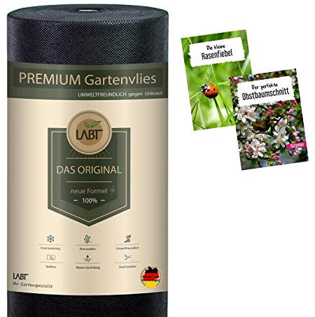LABT Gartenvlies Unkrautvlies vom Profi in Einer reißfesten Qualität 100 g/m² 1,6m Breite x 50m Länge = 80m² Unkrautfolie Mulchfolie Mulchvlies Hochbeet
