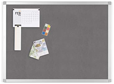 BoardsPlus - Pinnwand - 60 x 45 cm - Grauem Filztafel mit Aluminiumrahmen