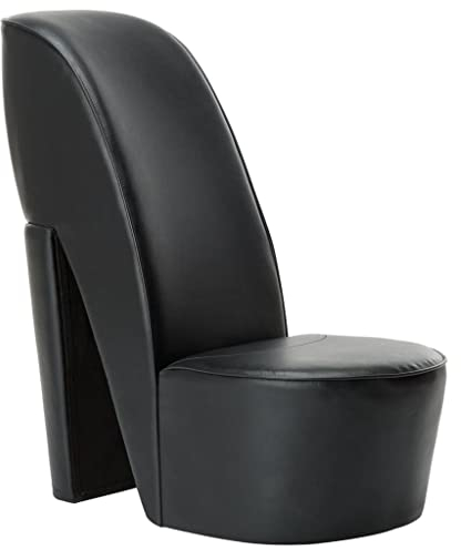 vidaXL Schuhsessel High Heel Design Sessel Stuhl Polstersessel Wohnzimmersessel Loungesessel Relaxsessel Hocker Sitzhocker Schwarz Kunstleder