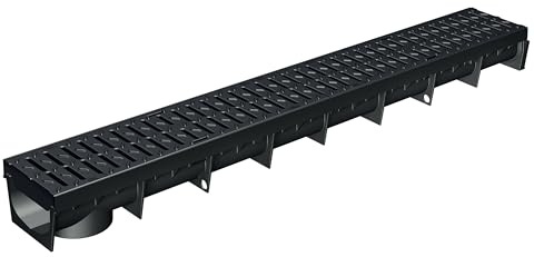 MEA Caniveau Extérieur MEAPARK 1 m – Grille Passerelle en Polyamide – Drainage Terrasse, Piscine, Jardin, Garage – Classe B125 Véhicule léger – Largeur utile 10 cm