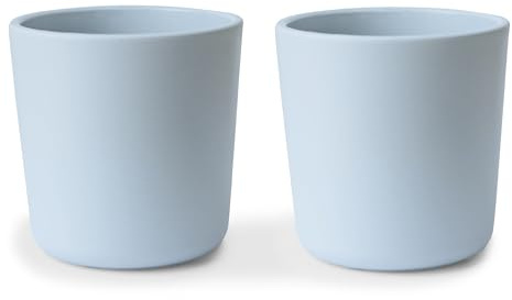 Mushie Set med 2 barnmuggar, tillverkad i Danmark, BPA-fri och diskmaskinssäker, säker och högkvalitativ och hållbar utrustning för småbarn och pojkar