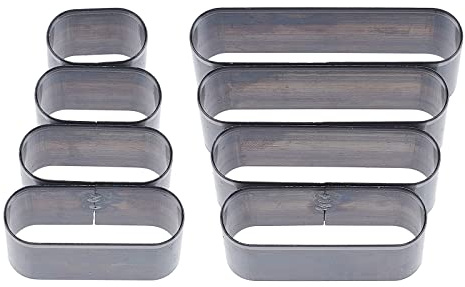 SUPERDANT 8pcs / Set Acier Cuir Die Tête Ronde Rectangle Forme Haute Carbone Cutter Outil de Poinçonnage Creux avec Boîte de Coupe Moule Poinçonnage Die Set pour Fait à la Main Artisanat du Cuir