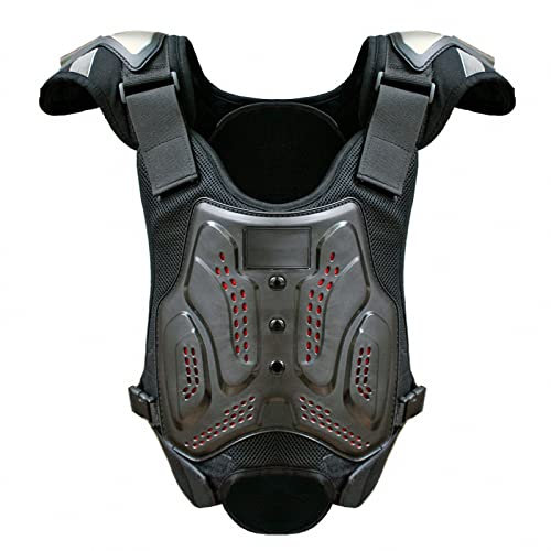 MAOTN Offroad motorradrüstung, atmungsaktiver Brust/rückenschutz für den außenbereich,verschleißfeste brustpanzer für Erwachsene,MTB Motorcross Downhill Protektoren,Black,M