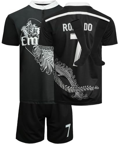 BlackAzat Heim No #7 Retro Black Dragon Limitierte Sonderedition Seltenes Fußball Kinder Trikot Shorts Socken Set Jugendgrößen