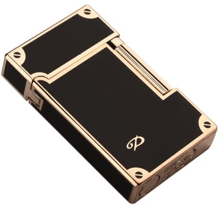 (Ohne Butan) Tragbares Retro-Feuerzeug, Butangas, nachfüllbar, klassisches Retro-Design, weiche Flamme, Schwarz