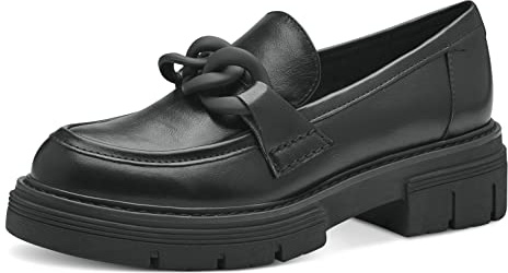 MARCO TOZZI Damen Loafer mit Absatz Elegant Vegan, Schwarz (Black), 38 EU