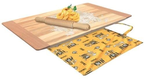 Briconess.com Spianatoia tagliere asse legno per impastare con matterello tagliapasta e custodia