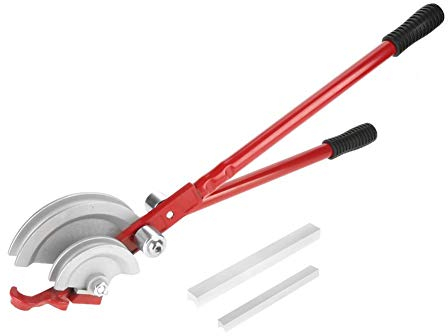 fuLNes Rohrbieger, 2-in-1 180°-Hand-Rohrbieger, Robustes Rohrbiegewerkzeug für Kupferrohre und Aluminiumrohre, Arbeit an 15 mm/22 mm, 2 Rohrgrößen (rot)