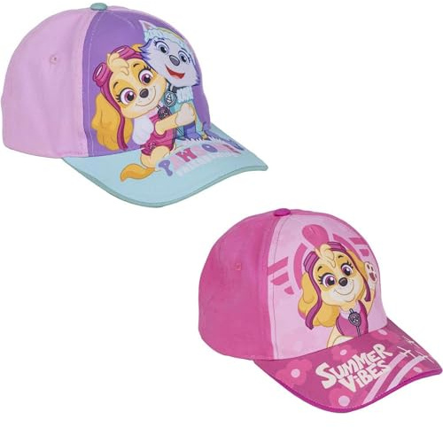 Casquette pour enfant avec visière de la Pat' Patrouille – Couleur rose – Dimensions de 53 cm – Fabriquée en 65 % coton et 35 % polyester