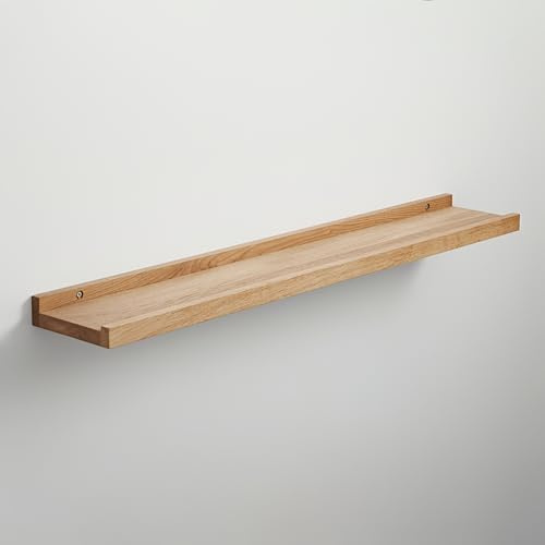 BestLoft.de Billist, trähylla, vägghylla, bildlist, ek, flytande hylla, hall, hylla, trä, dekoration, vägghylla, trä av massivt ek (ljus, bredd: 120 cm/djup: 15 cm)
