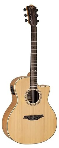 Bromo BAA2CE - Chitarra western Auditorium - Appalachian Series - chitarra elettroacustica con pickup & cutaway - coperta massiccia - custodia imbottita - suono professionale e stile