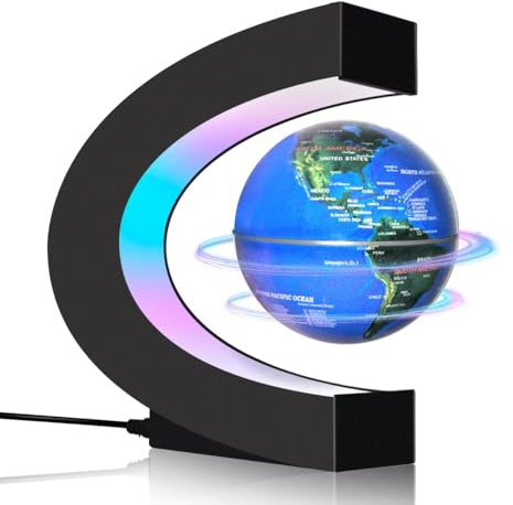 Poojaed Magnetic Levitating Floating Globe with LED Lights, Cool Tech Gadgets Gifts World Globe Lamp for Men Father Teenage Boys Girls, Birthday Gifts Office Home Desk Decor Display