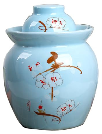 GVILTY Large Pickle Jar Fermentation Jar, Fermentation Kit With Water Seal, Ceramic Jar With Lid Canning Jars for Pickles, Kimchi, Sauerkraut, Kombucha, Canning G-10L