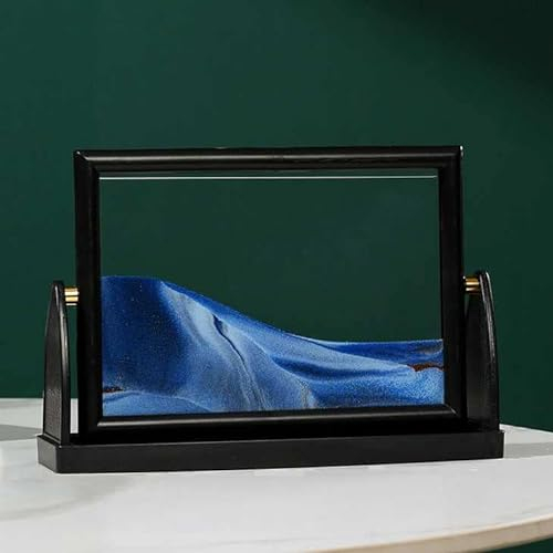 Bewegliches Sandbild mit 360° Drehung – 3D-dynamische Flüssigkeitsbewegung – perfekte Dekoration für Zuhause und Büro – rechteckige Form – Desktop-Arbeits-Akzent
