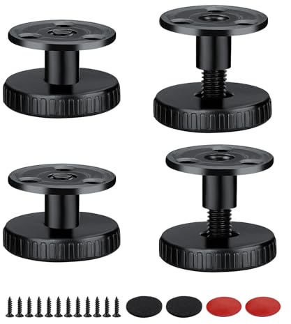 0XBIT Pied de Meuble Reglable, 4 Pièces Pieds de Meubles, Pieds Réglables en Hauteur de 27 à 40 mm, Peuvent être Percés ou Auto-adhésifs, Adaptés Aux Tables, Armoires et Pieds de Meubles de Canapé