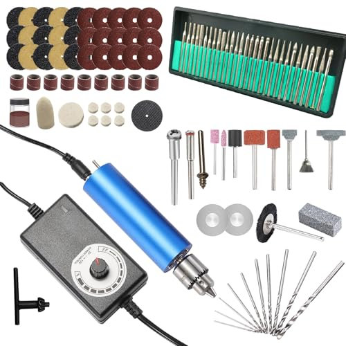Kit de pulido eléctrico de resina, pulidora de resina inalámbrica, kit de mini taladro, lijadora de resina multiusos y kit de pulido para tallar, perforar y pulir