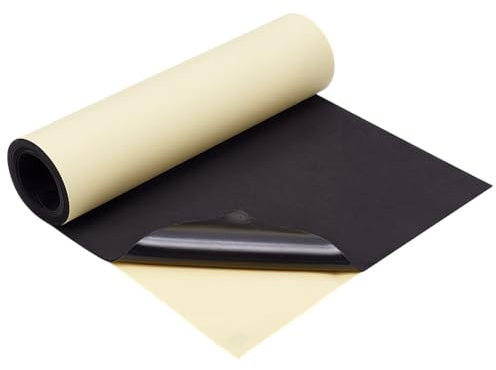 BENECREAT Almohadillas autoadhesivas de espuma EVA de 40 cm, rollo de espuma negra de 2 m, aislamiento acústico, acolchado para Halloween, cosplay, protección de muebles, álbumes de recortes,