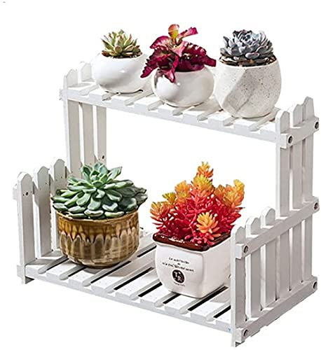 YXUANYZNB Estante de madera para flores, 2 niveles desmontables, estante de exhibición de escaleras de flores para jardín, patio, esquina, balcón, sala de estar, B + 30 cm