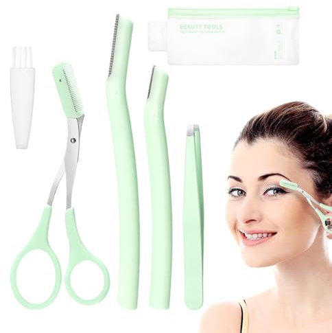 Oldmoom Augenbrauen-Set für die Pflege von Frauen, Augenbrauen-Trimm-Set | Augenbrauentrimmer, Scherenkamm | Augenbrauen-Set für Männer und Frauen, Augenbrauenschneider für Frauen, Entfernung