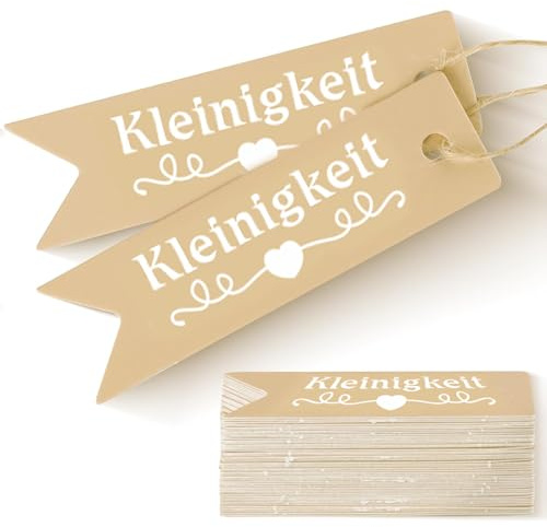 100pcs GeschenkanhäNger Kleinigkeit Kraftpapier Tags, Geschenk AnhäNger, Mit 10m Hanfseil Karton GeschenkanhäNger Papier AnhäNger Label Mit Schnur Liebe Deko Etiketten Geschenkverpackung