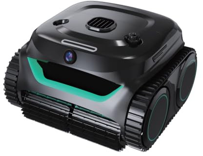 WYBOT C2V Robot nettoyeur de piscine innovant avec nettoyage visuel pour piscines creusées, aspirateur de piscine sans fil avec temps de fonctionnement de 180 minutes, escalade murale, double filtres,