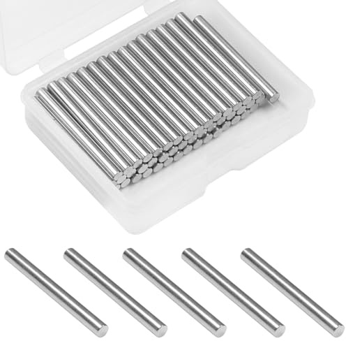 Yinpecly 50 Pcs 3mm x 30mm Shelves Dowel Pin,304 Stainless Steel Dowel Pin, Shelf Support Pegs Pin Metal Bookshelf Pegs Support for Cabinet Furniture Fixing Component Position