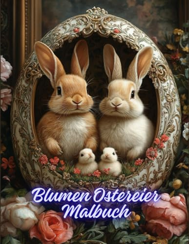 Blumen Ostereier Malbuch: Festliche Blumenkunst für Entspannung und Familienkreativität