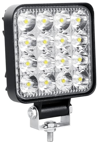 Willpower 1PC Phare de Travail LED 3.3'' 48W Projecteur LED 12V 24V Etanche IP67 Spot Feux Antibrouillard pour 4x4 Voiture Camion Tracteur SUV Bateau Quad Vehicule