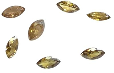 Gems For Jewels Diamant taille marquise jaune brun pour bague, diamant marquise brun scintillant à facettes de 4 mm pour bijoux, 2 pièces - PDD821