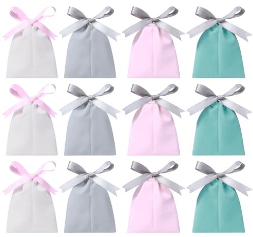 Linkidea 12 Stück Samtbeutel mit Kordelzug, Burgunderrot, kleine Geschenkbeutel für Schmuck, Süßigkeiten, Hochzeit, Luxus-Mini-Geschenktasche für Gastgeschenke, Party, Weihnachtsverpackung (mehrfarbig