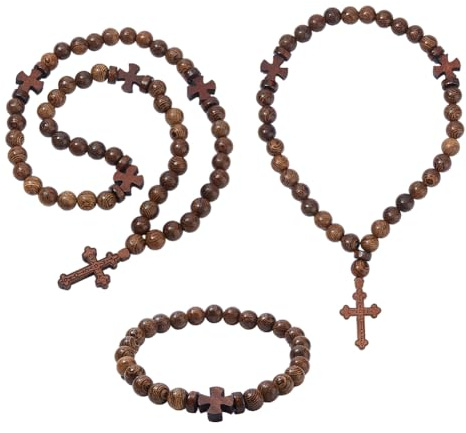 DICOSMETIC 3Pcs Christlich Orthodoxe Rosenkränze 25/33/50 Knoten Orthodox Griechische Gebetskette Griechisches Komboskoini Chotki Schutz Segen Kreuzanhänger Quaste Autoaufhänger Religiöses Geschenk