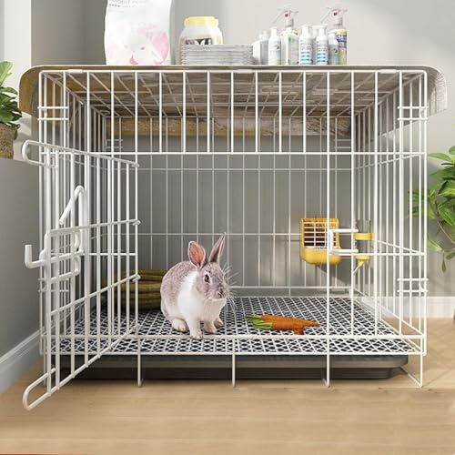 Kaninchenkäfig for drinnen mit Rädern, 4 beweglichen Rollen, groß for Meerschweinchen, Netz