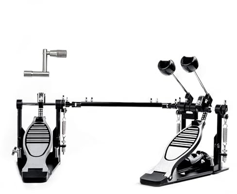 AQJUNONG Double Bass Drum Pedal, Double Chain Drive, Double Kick Drum Pedal with Adjustable Beater and Drum Key (AQ-DBDP-HT)