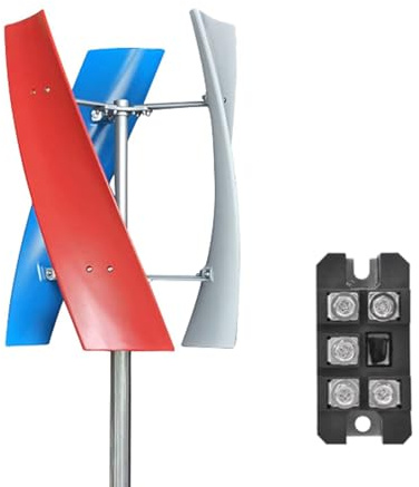 YIGECHENXIN Generatore Turbina Eolica Verticale 2000W 12V-48V Kit Generatore Turbina Eolica 3 Pale con Regolatore di Carica per Uso Esterno in Cortile,12v