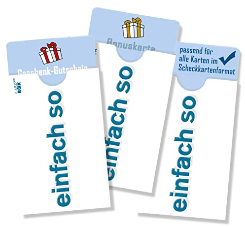3 Geschenkkarten-Hüllen cardbox >>> einfach so <<< Motiv: wie abgebildet