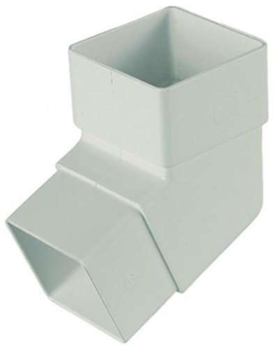 FLOPLAST 65mm Square Downpipe 112.5 Degree Offset Bend - White