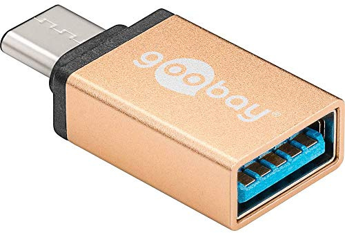 Goobay 56622 Adattatore da USB-C a USB 3.0 Tipo A, Dorato, Oro