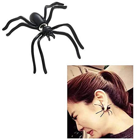 1 Paire Boucles d'oreilles Halloween Araignée Halloween Déguisement Femme Fille Cadeau de Bijoux Unisexe Noir Punk Rock