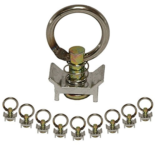 10 x Endbeschlag mit Ring f. Airlineschiene, LC 900 daN, Stahl, Aluminium Retainer, Bruchkraft 1800 daN