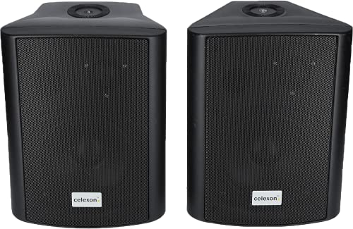celexon Active Speaker Set 525-B - 2x30W 2 way powered speakers - black - incl. wall bracket - Perfect for PC, office or school