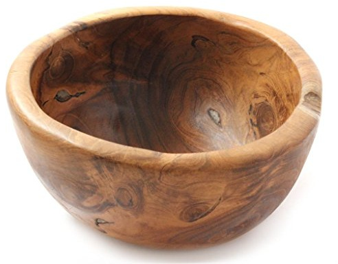 Windalf Kleine Snack Holzschale 1 Stück 15 cm Nuss Schlüssel Obst Oliven Teakschale Handarbeit Wurzelholz