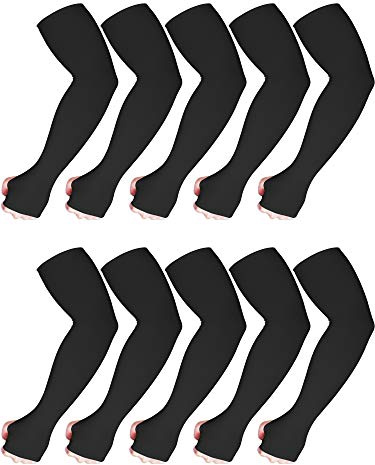 10 pares de mangas de brazo de refrigeración unisex con protección UV para correr, ciclismo, no aplica, Juego de colores 2