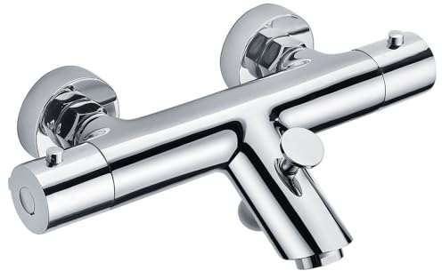 Kibath L417551 Thermostatarmatur für Badewanne, ohne Gerät, Hebel aus Messing, Chrom glänzend