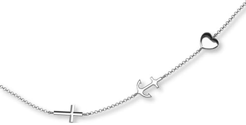LillyMarie Sterlingsilber Halskette Mit Kreuz Anker Herz Anhänger Symbolisiert Glaube Liebe Hoffnung